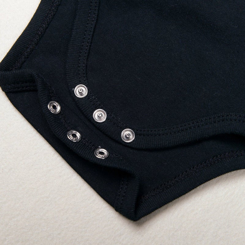 ROMPERINBOX Solid Black Baby Turtleneck Bodysuit Long Sleeve Outfits (Black,9-12 Months) - Image 5